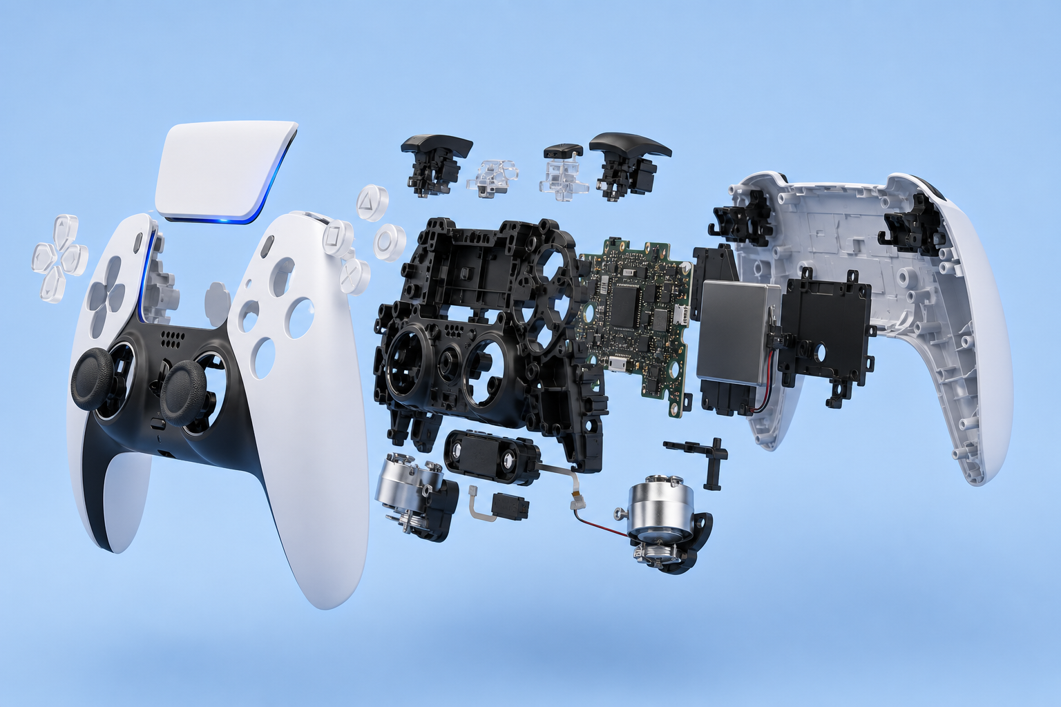 Exploded controller hardware visual